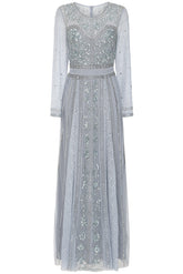 Daphne Grey Embellished Maxi Dress